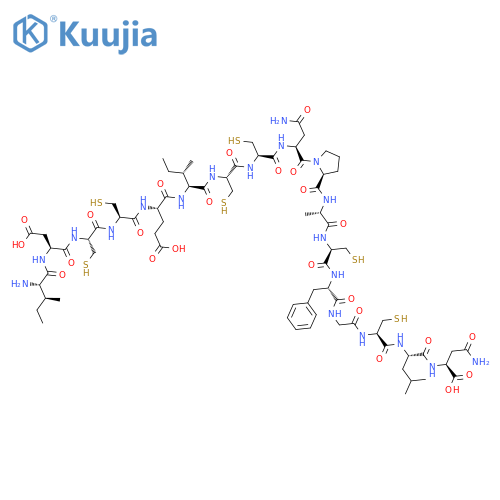 L-Asparagine,L-isoleucyl-L-a-aspartyl-L-cysteinyl-L-cysteinyl-L-a-glutamyl-L-isoleucyl-L-cysteinyl-L-cysteinyl-L-asparaginyl-L-prolyl-L-alanyl-L-cysteinyl-L-phenylalanylglycyl-L-cysteinyl-L-leucyl- structure