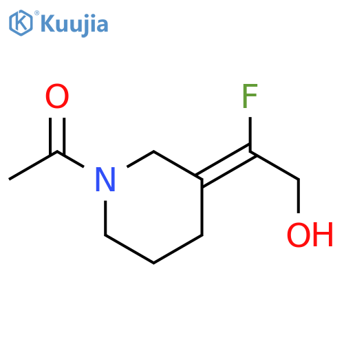 1-3-(1-fluoro-2-hydroxyethylidene)piperidin-1-ylethan-1-one structure
