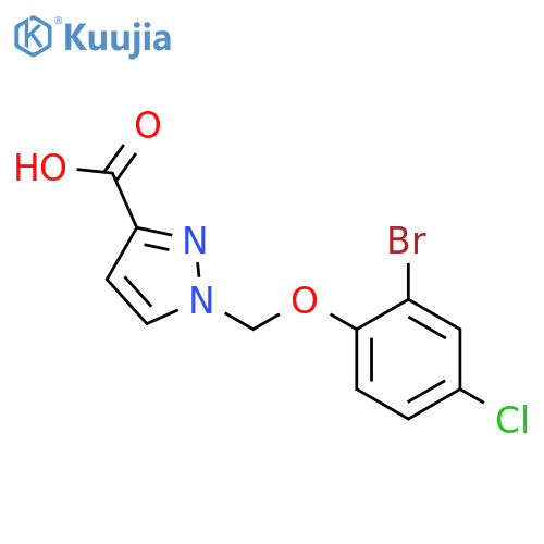 1-(2-bromo-4-chlorophenoxy)methyl-1H-pyrazole-3-carboxylic acid structure