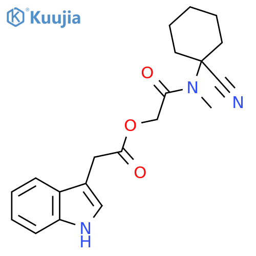 [(1-cyanocyclohexyl)(methyl)carbamoyl]methyl 2-(1H-indol-3-yl)acetate structure