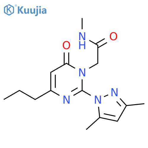 2-[2-(3,5-dimethyl-1H-pyrazol-1-yl)-6-oxo-4-propyl-1,6-dihydropyrimidin-1-yl]-N-methylacetamide structure