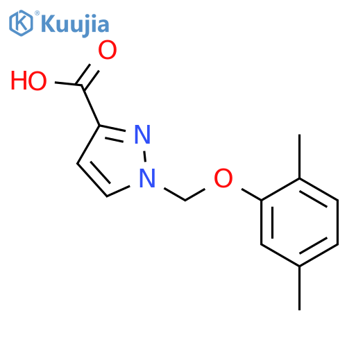 1-(2,5-dimethylphenoxy)methyl-1H-pyrazole-3-carboxylic acid structure