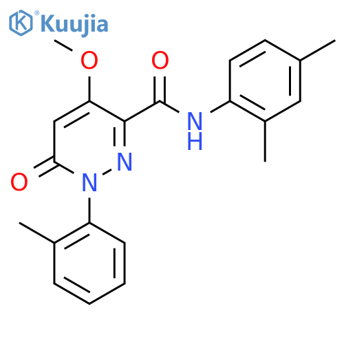 N-(2,4-dimethylphenyl)-4-methoxy-1-(2-methylphenyl)-6-oxo-1,6-dihydropyridazine-3-carboxamide structure