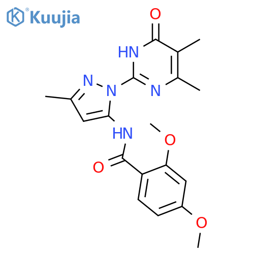 N-[1-(4,5-dimethyl-6-oxo-1,6-dihydropyrimidin-2-yl)-3-methyl-1H-pyrazol-5-yl]-2,4-dimethoxybenzamide structure
