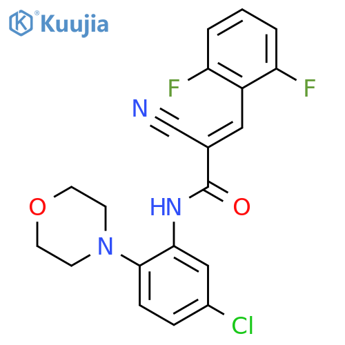 (E)-N-(5-chloro-2-morpholin-4-ylphenyl)-2-cyano-3-(2,6-difluorophenyl)prop-2-enamide structure