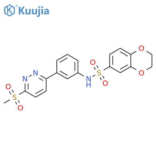 N-[3-(6-methanesulfonylpyridazin-3-yl)phenyl]-2,3-dihydro-1,4-benzodioxine-6-sulfonamide structure