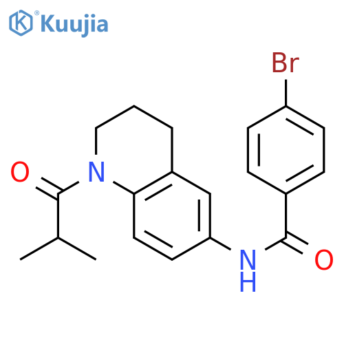 4-bromo-N-[1-(2-methylpropanoyl)-1,2,3,4-tetrahydroquinolin-6-yl]benzamide structure