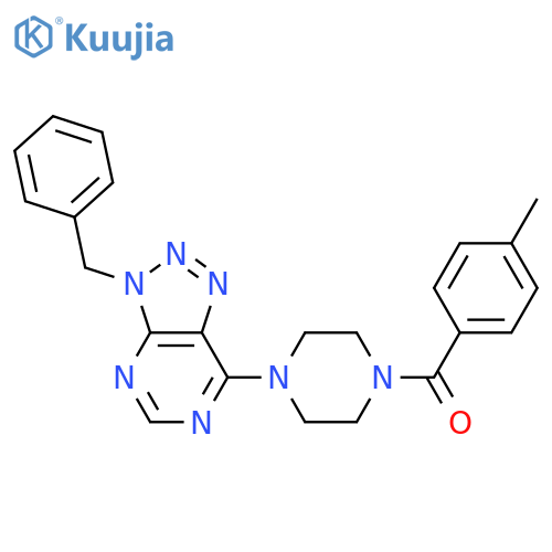 1-{3-benzyl-3H-[1,2,3]triazolo[4,5-d]pyrimidin-7-yl}-4-(4-methylbenzoyl)piperazine structure