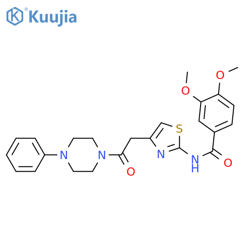 3,4-dimethoxy-N-{4-[2-oxo-2-(4-phenylpiperazin-1-yl)ethyl]-1,3-thiazol-2-yl}benzamide structure