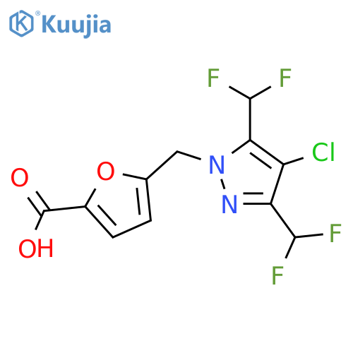 5-{4-Chloro-3,5-bis(difluoromethyl)-1H-pyrazol-1-ylmethyl}-2-furoic Acid structure