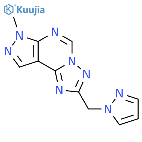 <br>7-Methyl-2-pyrazol-1-ylmethyl-7H-pyrazolo[4,3-e][1,2,4]triazolo[1,5-c]pyrim idine structure