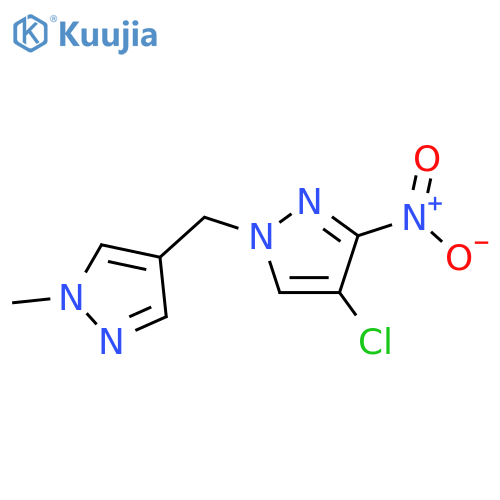 4-Chloro-1-(1-methyl-1H-pyrazol-4-ylmethyl)-3-nitro-1H-pyrazole structure