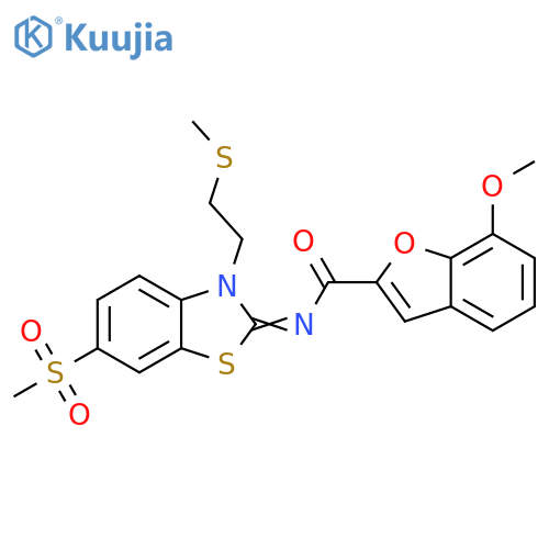 N-[(2Z)-6-methanesulfonyl-3-[2-(methylsulfanyl)ethyl]-2,3-dihydro-1,3-benzothiazol-2-ylidene]-7-methoxy-1-benzofuran-2-carboxamide structure