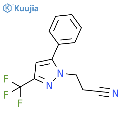3-5-phenyl-3-(trifluoromethyl)-1H-pyrazol-1-ylpropanenitrile structure