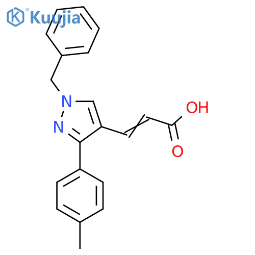 3-1-Benzyl-3-(4-methylphenyl)-1H-pyrazol-4-ylprop-2-enoic Acid structure