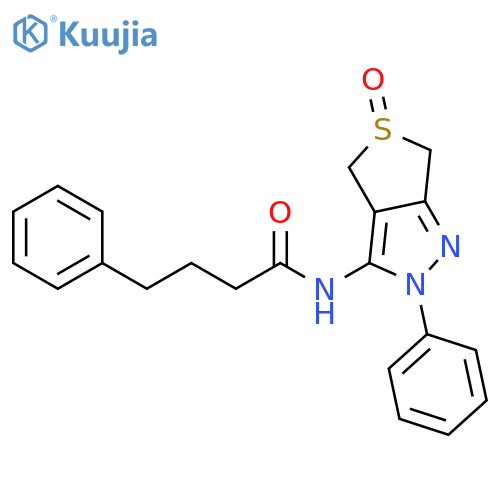N-{5-oxo-2-phenyl-2H,4H,6H-5lambda4-thieno[3,4-c]pyrazol-3-yl}-4-phenylbutanamide structure
