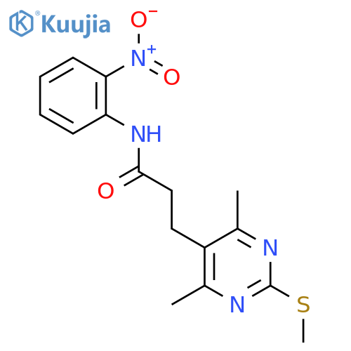 3-[4,6-dimethyl-2-(methylsulfanyl)pyrimidin-5-yl]-N-(2-nitrophenyl)propanamide structure