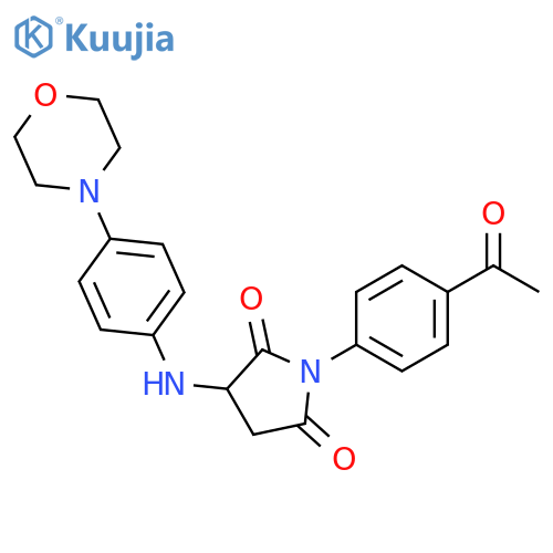 1-(4-acetylphenyl)-3-{[4-(morpholin-4-yl)phenyl]amino}pyrrolidine-2,5-dione structure
