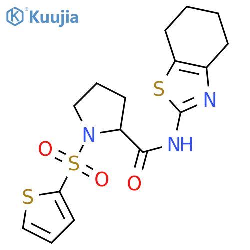 N-(4,5,6,7-tetrahydro-1,3-benzothiazol-2-yl)-1-(thiophene-2-sulfonyl)pyrrolidine-2-carboxamide structure