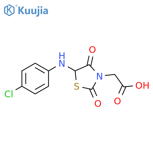 2-{5-[(4-chlorophenyl)amino]-2,4-dioxo-1,3-thiazolidin-3-yl}acetic acid structure