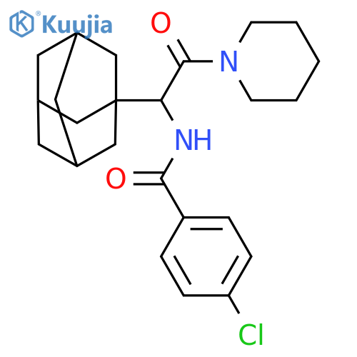 N-[1-(adamantan-1-yl)-2-oxo-2-(piperidin-1-yl)ethyl]-4-chlorobenzamide structure
