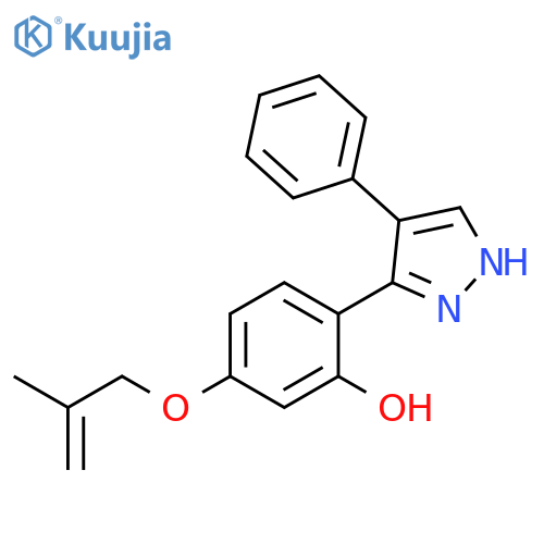5-[(2-methylprop-2-en-1-yl)oxy]-2-(4-phenyl-1H-pyrazol-3-yl)phenol structure