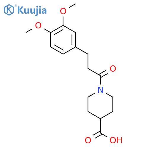 1-3-(3,4-Dimethoxyphenyl)propanoylpiperidine-4-carboxylic acid structure
