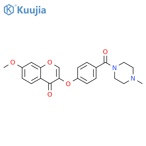 7-methoxy-3-[4-(4-methylpiperazine-1-carbonyl)phenoxy]-4H-chromen-4-one structure