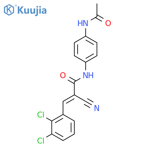 2-cyano-3-(2,3-dichlorophenyl)-N-(4-acetamidophenyl)prop-2-enamide structure