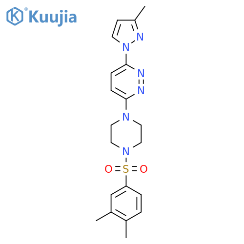 3-[4-(3,4-dimethylbenzenesulfonyl)piperazin-1-yl]-6-(3-methyl-1H-pyrazol-1-yl)pyridazine structure