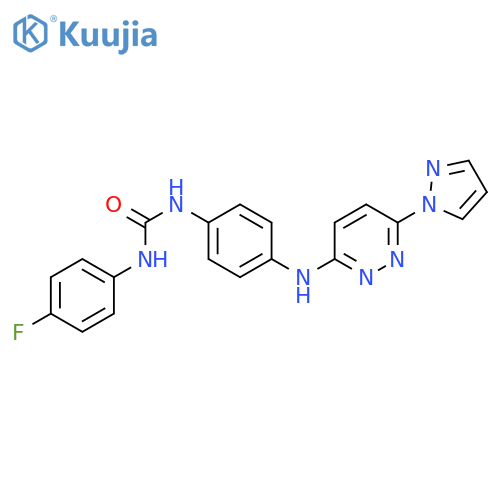 1-(4-fluorophenyl)-3-(4-{[6-(1H-pyrazol-1-yl)pyridazin-3-yl]amino}phenyl)urea structure
