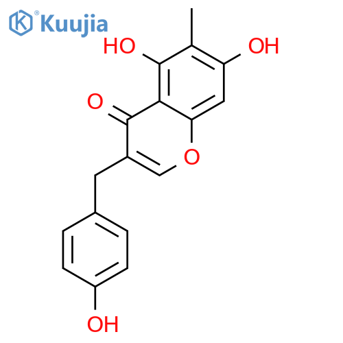 5,7-Dihydroxy-3-(4-hydroxybenzyl)-6-methylchromone structure