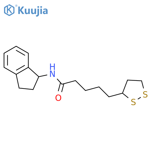 1,2-Dithiolane-3-pentanamide, N-(2,3-dihydro-1H-inden-1-yl)- structure