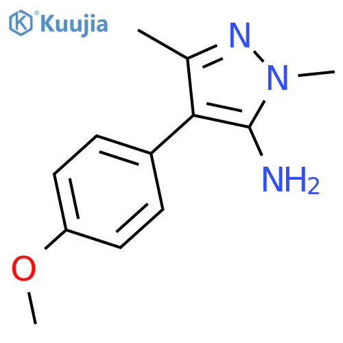 4-(4-Methoxyphenyl)-1,3-dimethyl-1H-pyrazol-5-amine structure