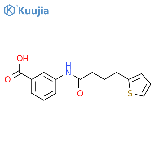 3-[4-(thiophen-2-yl)butanamido]benzoic acid structure