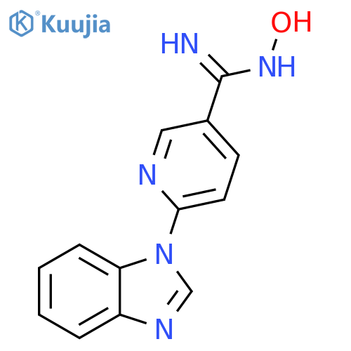 6-(1H-1,3-benzodiazol-1-yl)-N'-hydroxypyridine-3-carboximidamide structure