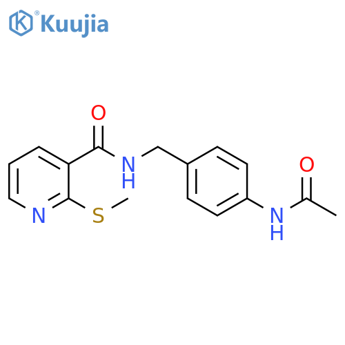 3-Pyridinecarboxamide, N-[[4-(acetylamino)phenyl]methyl]-2-(methylthio)- structure