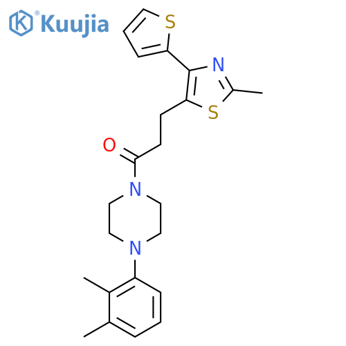1-[4-(2,3-dimethylphenyl)piperazin-1-yl]-3-[2-methyl-4-(thiophen-2-yl)-1,3-thiazol-5-yl]propan-1-one structure