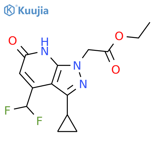 ethyl 2-3-cyclopropyl-4-(difluoromethyl)-6-oxo-1H,6H,7H-pyrazolo3,4-bpyridin-1-ylacetate structure