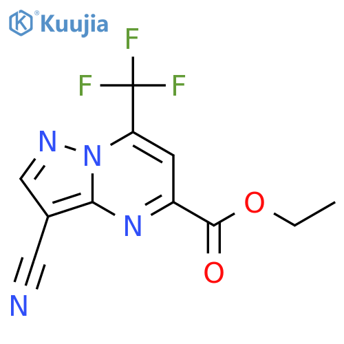ethyl 3-cyano-7-(trifluoromethyl)pyrazolo1,5-apyrimidine-5-carboxylate structure