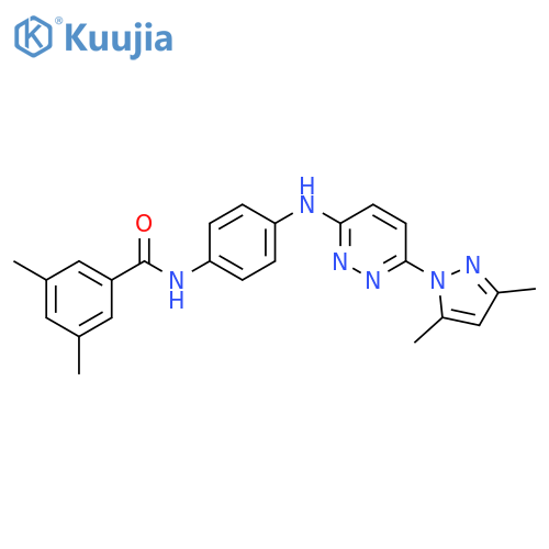 N-(4-{[6-(3,5-dimethyl-1H-pyrazol-1-yl)pyridazin-3-yl]amino}phenyl)-3,5-dimethylbenzamide structure
