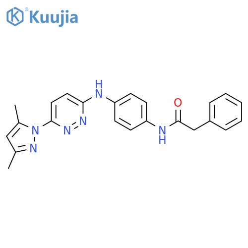 N-(4-{[6-(3,5-dimethyl-1H-pyrazol-1-yl)pyridazin-3-yl]amino}phenyl)-2-phenylacetamide structure