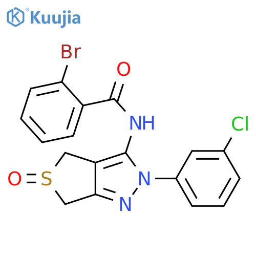 2-bromo-N-[2-(3-chlorophenyl)-5-oxo-2H,4H,6H-5lambda4-thieno[3,4-c]pyrazol-3-yl]benzamide structure