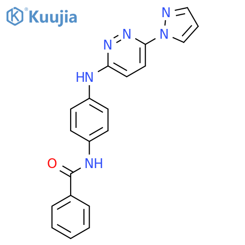 N-(4-{[6-(1H-pyrazol-1-yl)pyridazin-3-yl]amino}phenyl)benzamide structure