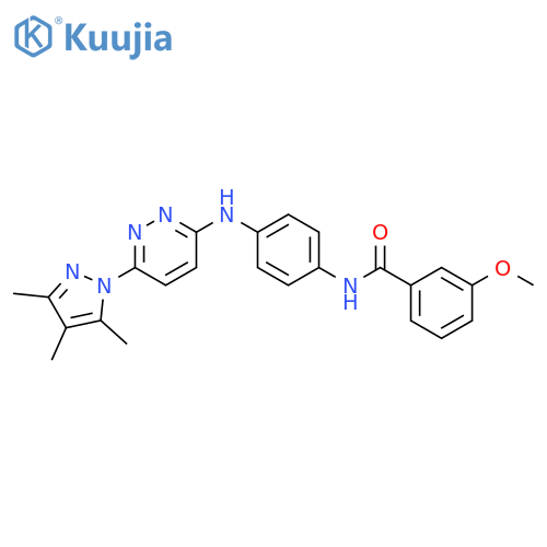 3-methoxy-N-(4-{[6-(3,4,5-trimethyl-1H-pyrazol-1-yl)pyridazin-3-yl]amino}phenyl)benzamide structure