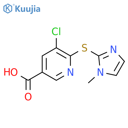 5-Chloro-6-(1-methyl-1H-imidazol-2-yl)sulfanylpyridine-3-carboxylic Acid structure