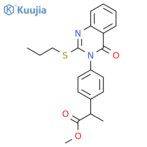 Benzeneacetic acid, a-methyl-4-[4-oxo-2-(propylthio)-3(4H)-quinazolinyl]-,methyl ester structure