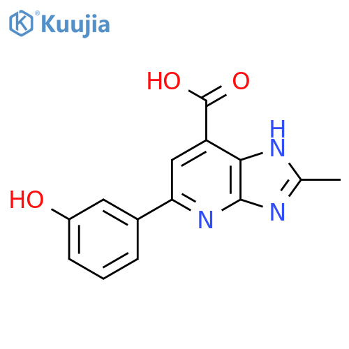 5-(3-hydroxyphenyl)-2-methyl-3H-imidazo[4,5-b]pyridine-7-carboxylic acid structure
