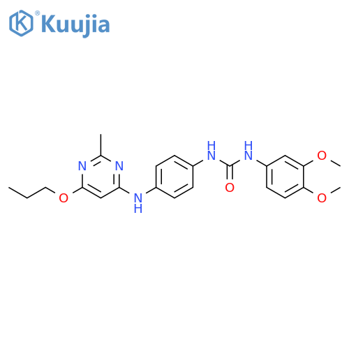 3-(3,4-dimethoxyphenyl)-1-{4-[(2-methyl-6-propoxypyrimidin-4-yl)amino]phenyl}urea structure