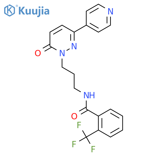 N-{3-[6-oxo-3-(pyridin-4-yl)-1,6-dihydropyridazin-1-yl]propyl}-2-(trifluoromethyl)benzamide structure